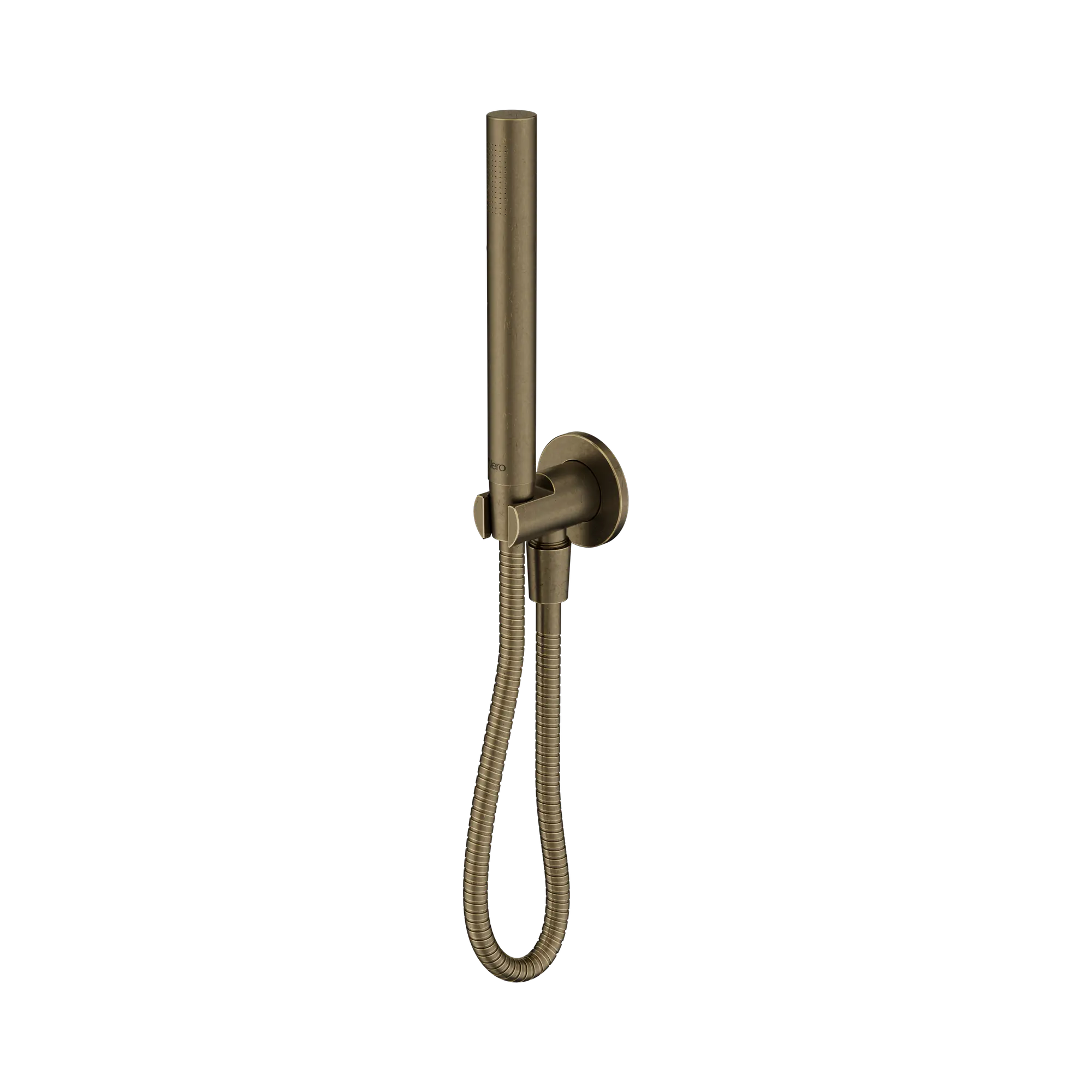 Slim Shower On Bracket II Tumbled Antique Brass