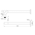 Round Shower Arm 330mm Length Rome Bronze