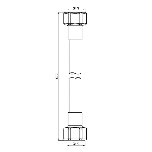 500MM PREMIUM G1/2 FEMALE FLEXIBLE WATER CONNECTOR HOSE BRUSHED BRONZE