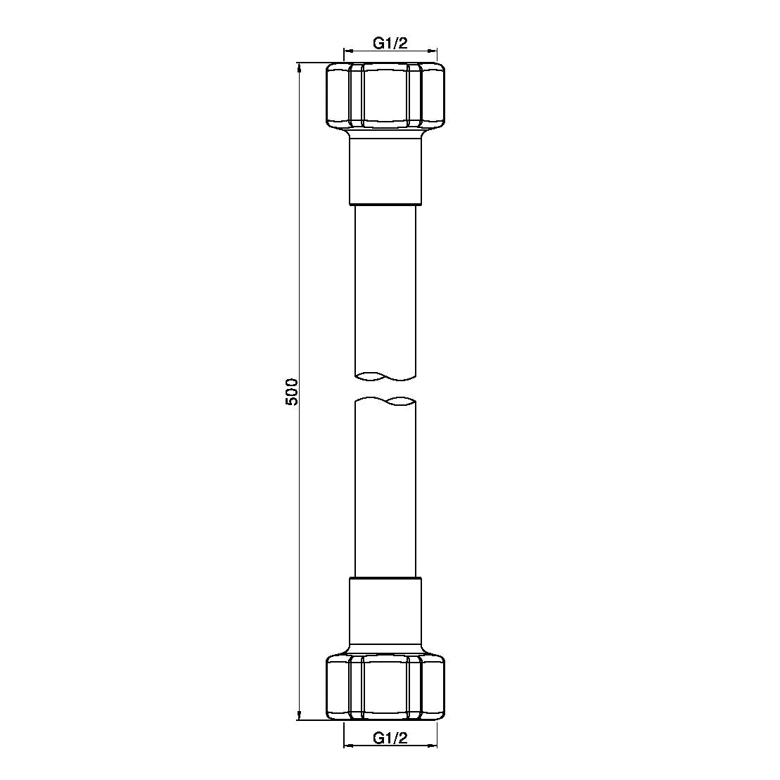 500MM PREMIUM G1/2 FEMALE FLEXIBLE WATER CONNECTOR HOSE GUN METAL
