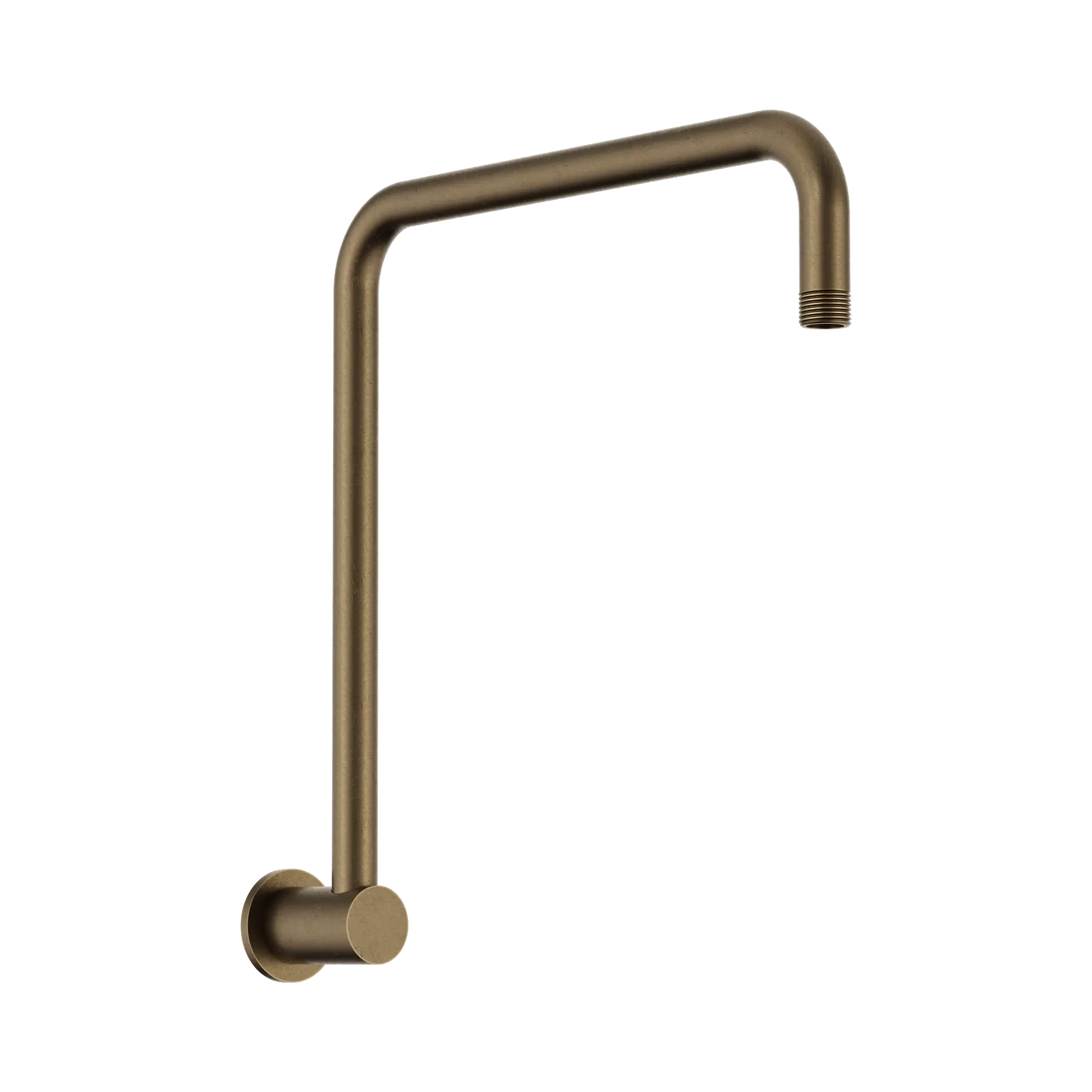 Round Swivel Shower Arm Tumbled Antique Brass