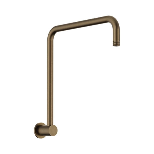 Round Swivel Shower Arm Tumbled Antique Brass