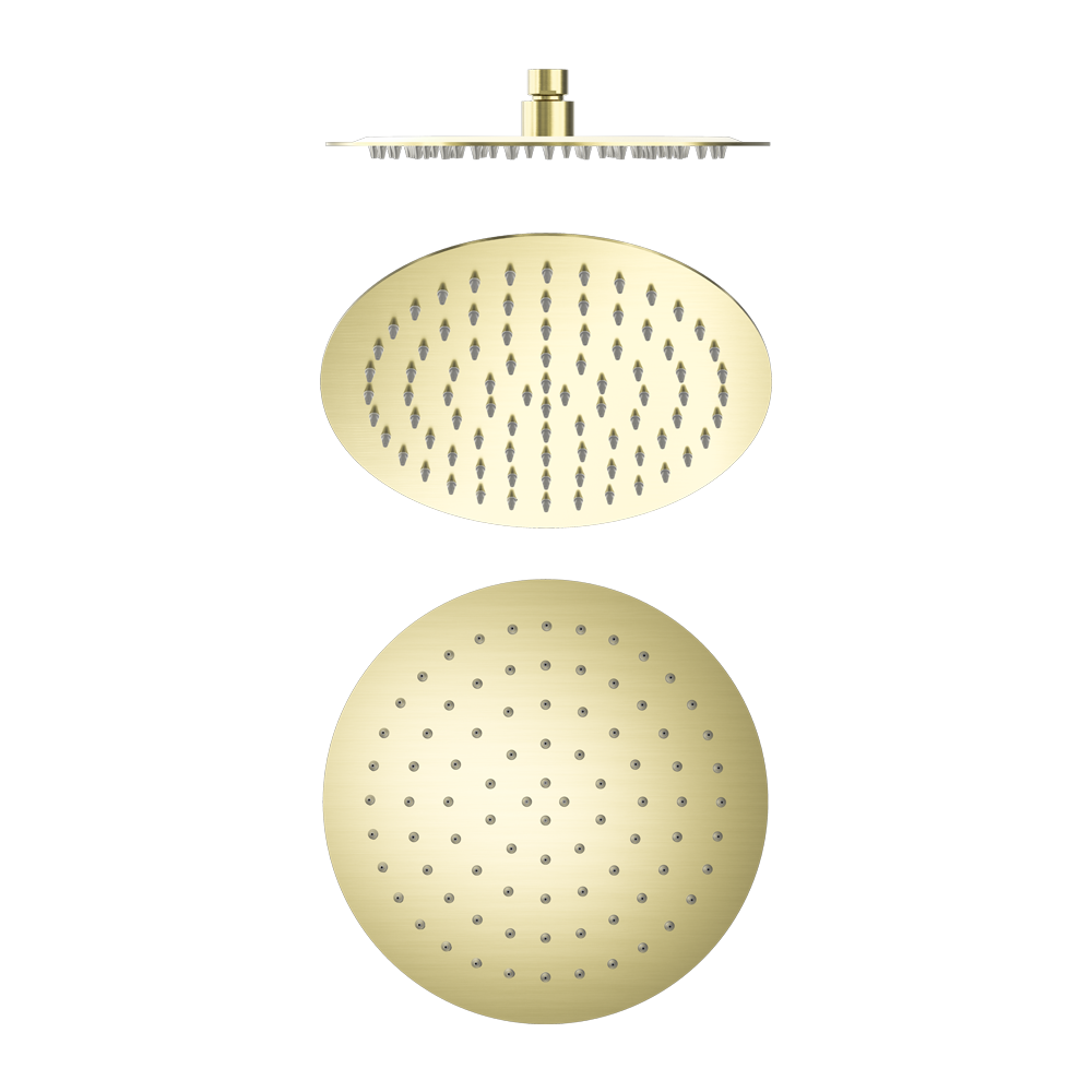 250MM ROUND STAINLESS STEEL SHOWER HEAD 4 STAR RATING BRUSHED GOLD