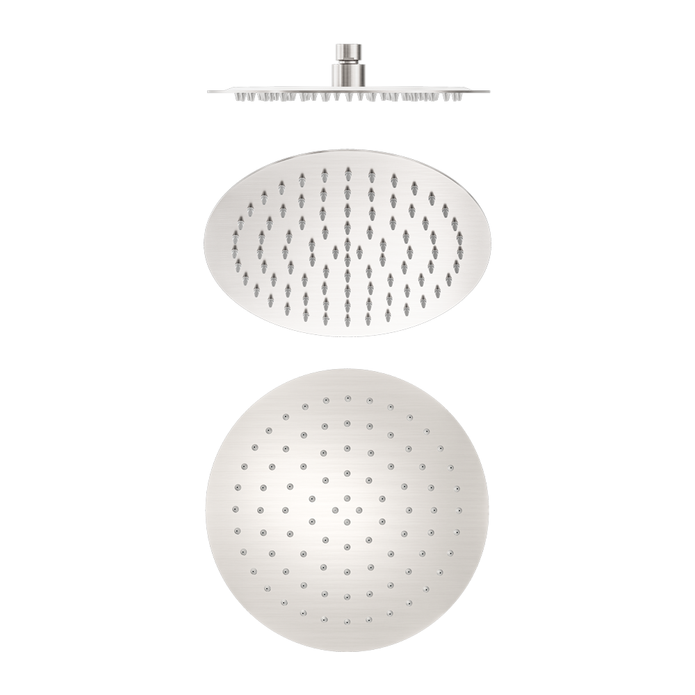250MM ROUND STAINLESS STEEL SHOWER HEAD 4 STAR RATING BRUSHED NICKEL