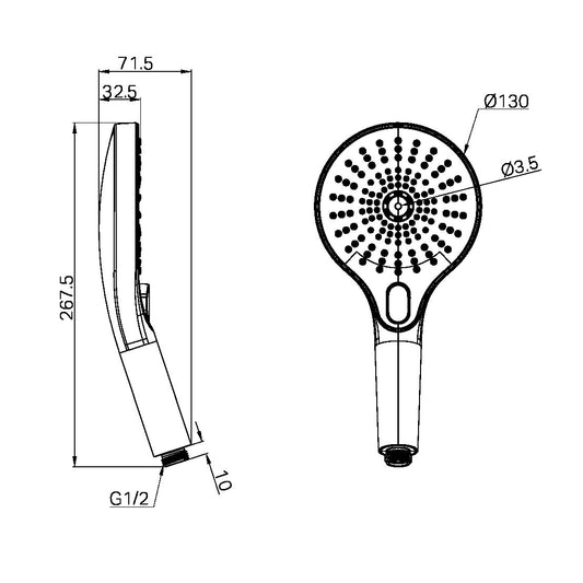 OPAL HAND SHOWER GRAPHITE (NR508077GR) GRAPHITE