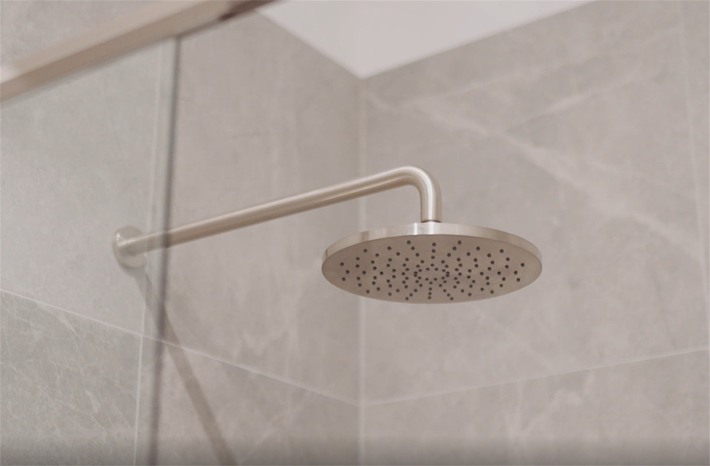 250MM ABS ROUND SHOWER HEAD BRUSHED NICKEL