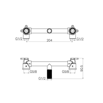 In Wall Basin/Bath Breech for X Plus/York/Kara (NR5230071 )