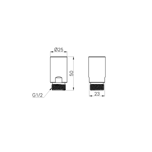 DUAL CHECK VALVE MALE X FEMALE G1/2 CHROME
