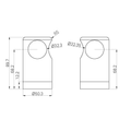 MECCA CARE MAKE YOUR OWN 32MM GRAB RAIL 90 DEGREE BRACKET BRUSHED NICKEL