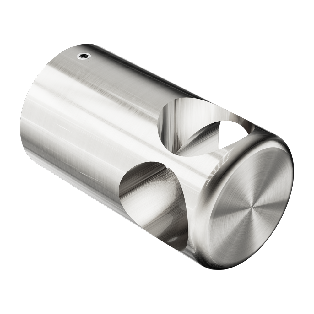 MECCA CARE MAKE YOUR OWN 32MM GRAB RAIL T BAR BRACKET BRUSHED NICKEL