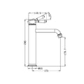 YORK STRAIGHT TALL BASIN MIXER WITH METAL LEVER CHROME