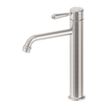 YORK STRAIGHT TALL BASIN MIXER WITH METAL LEVER BRUSHED NICKEL