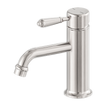 YORK STRAIGHT BASIN MIXER WITH METAL LEVER BRUSHED NICKEL