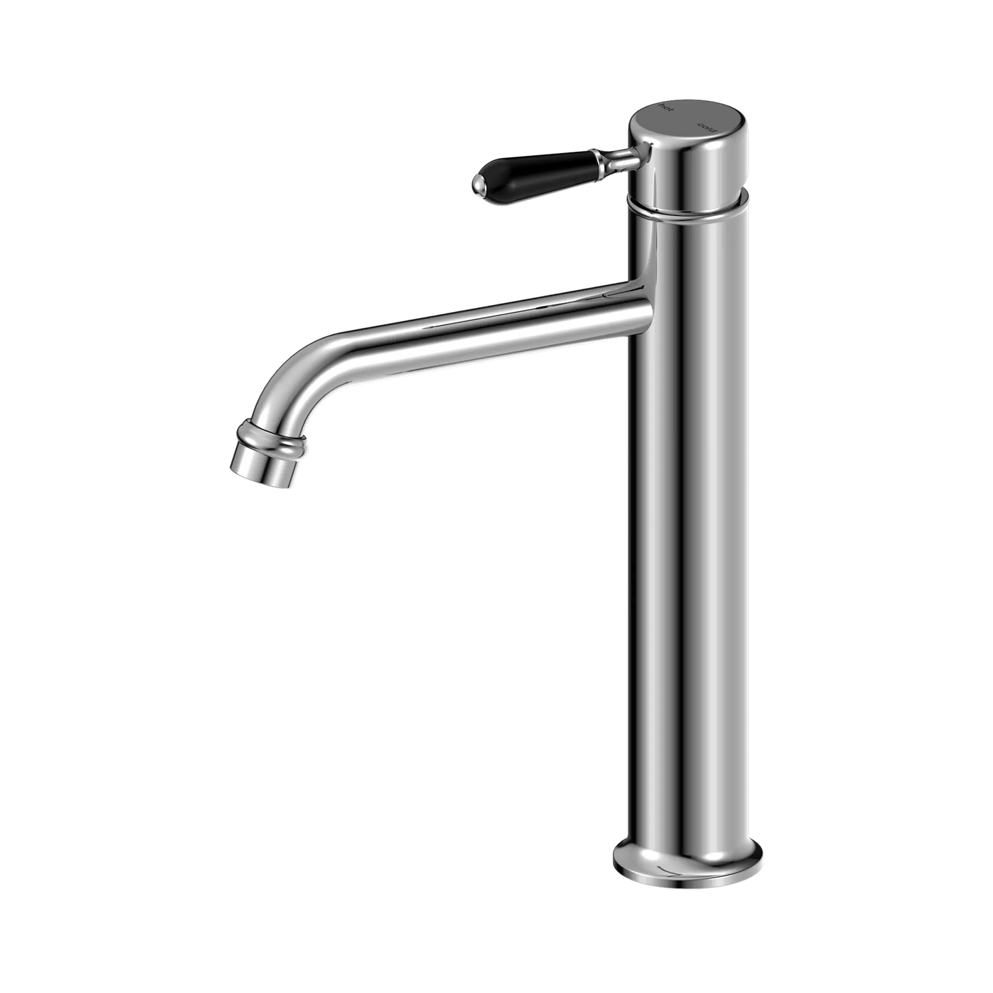 York Straight Tall Basin Mixer With Black Porcelain Lever