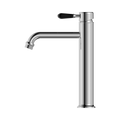 York Straight Tall Basin Mixer With Black Porcelain Lever