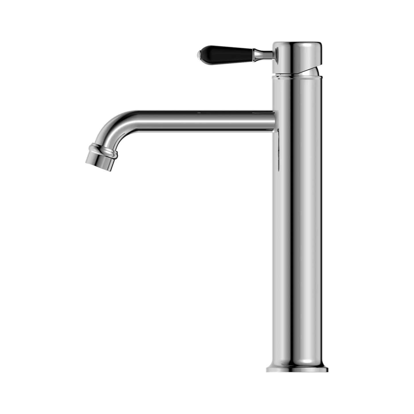 York Straight Tall Basin Mixer With Black Porcelain Lever