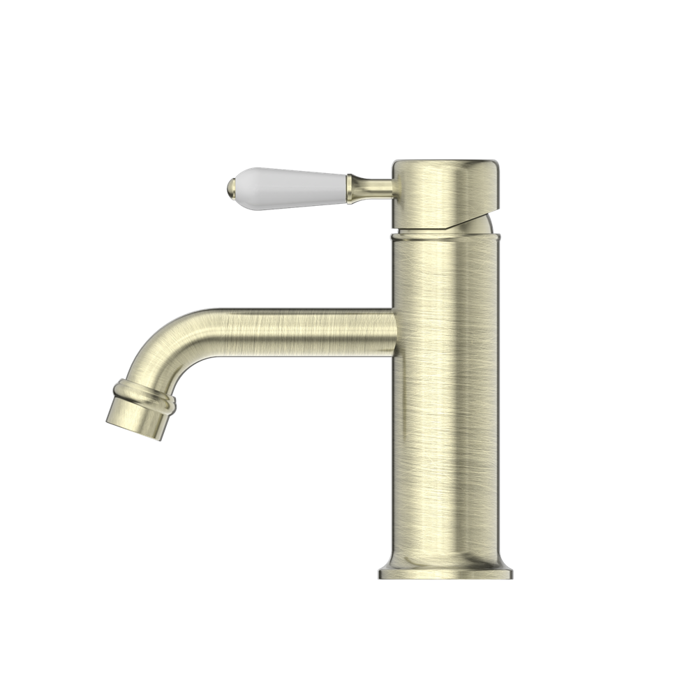 YORK STRAIGHT BASIN MIXER WITH AGED BRASS