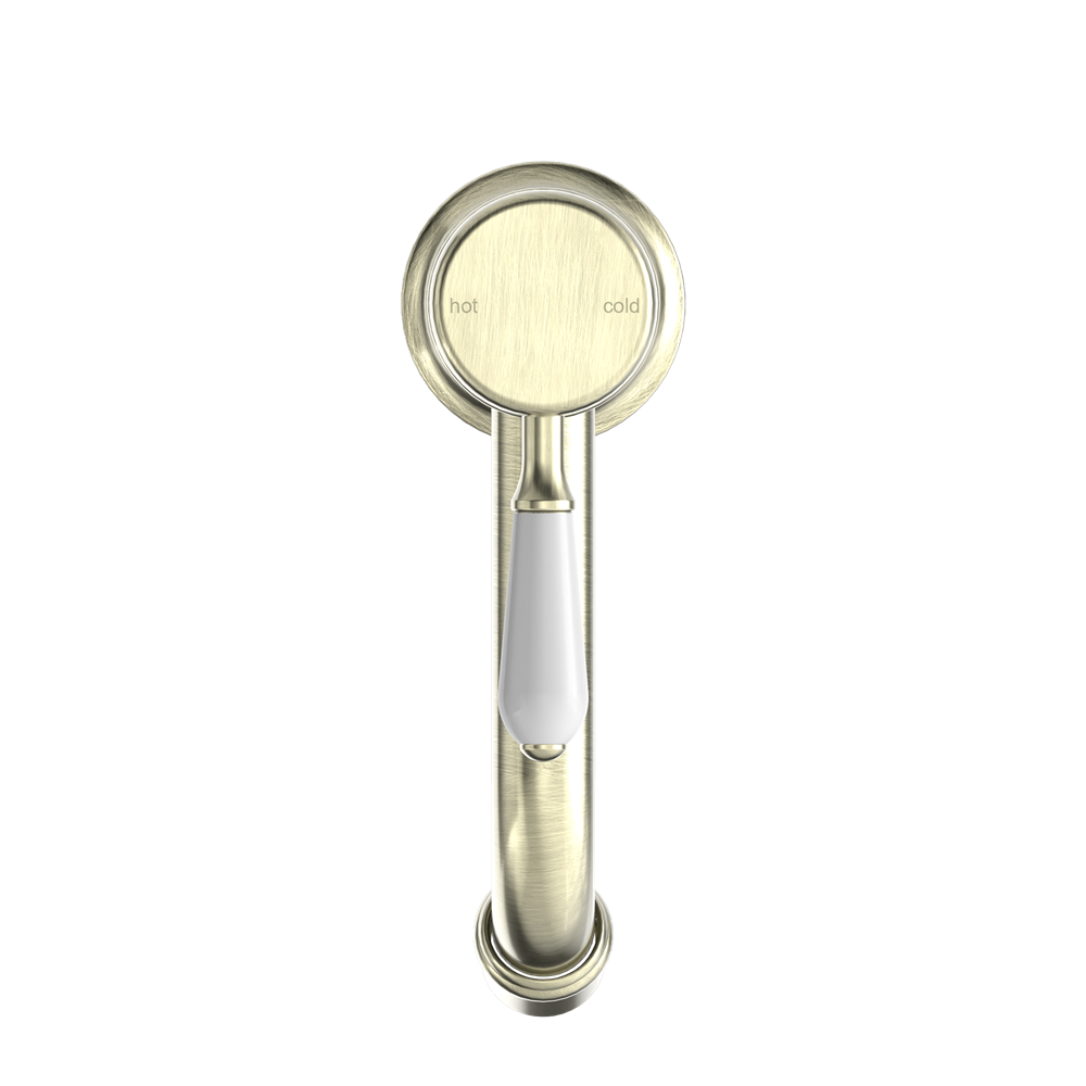 YORK STRAIGHT BASIN MIXER WITH AGED BRASS