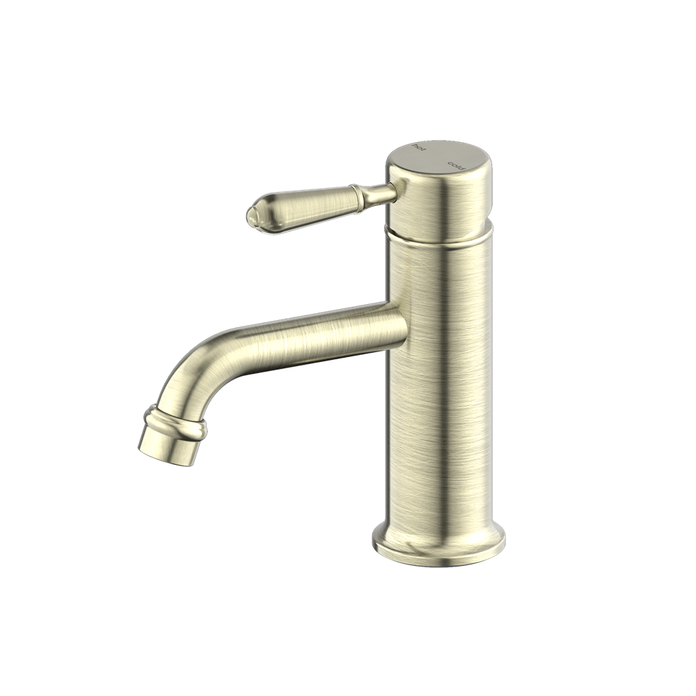 YORK STRAIGHT BASIN MIXER WITH METAL LEVER AGED BRASS (NR692101B02AB) AGED BRASS