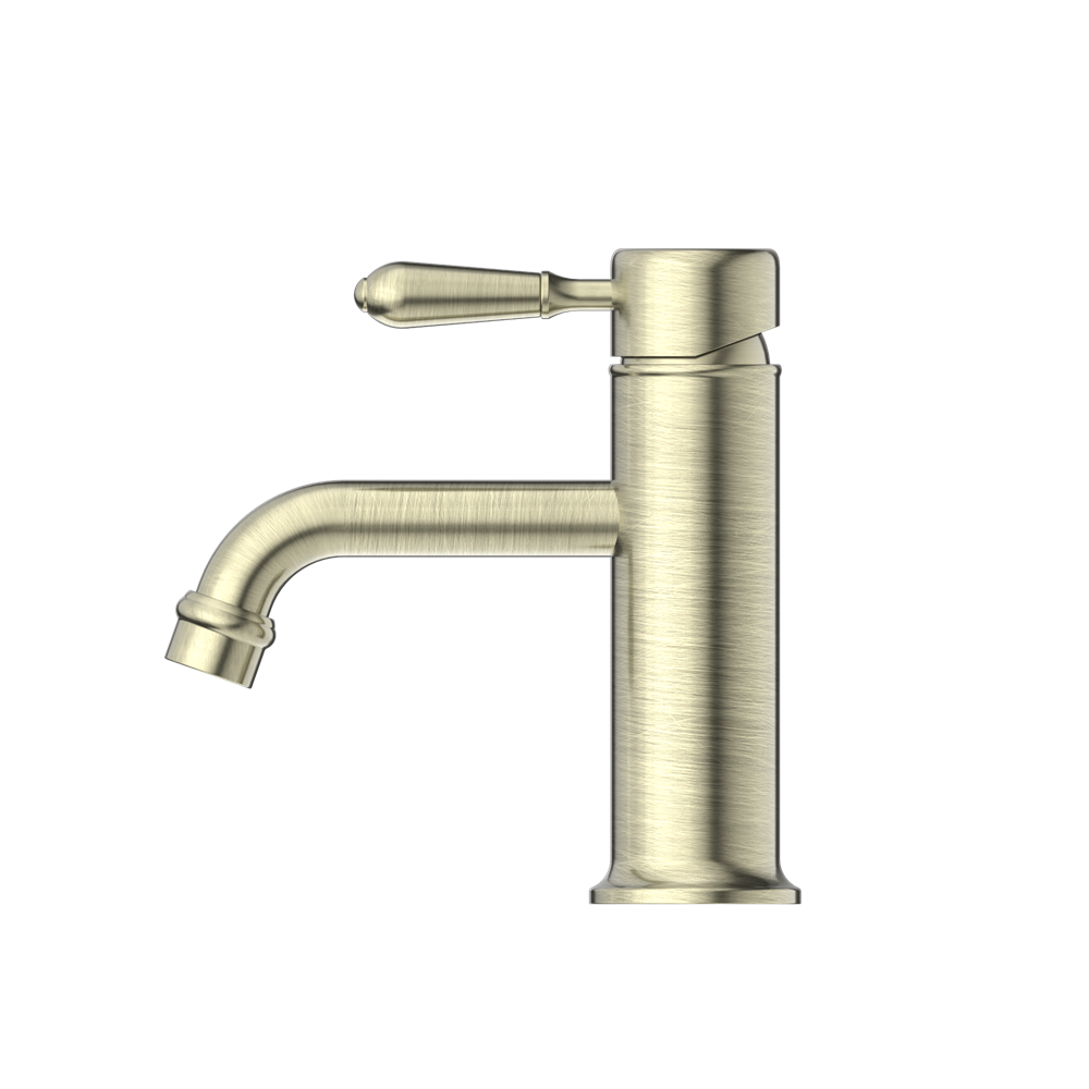 YORK STRAIGHT BASIN MIXER WITH METAL LEVER AGED BRASS (NR692101B02AB) AGED BRASS