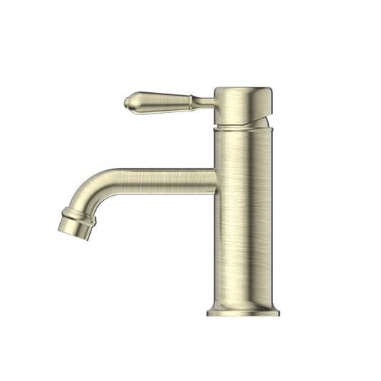 YORK STRAIGHT BASIN MIXER WITH METAL LEVER AGED BRASS (NR692101B02AB) AGED BRASS