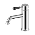 York Straight Basin Mixer With Black Porcelain Lever