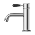 York Straight Basin Mixer With Black Porcelain Lever