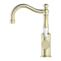YORK BASIN MIXER HOOK SPOUT WITH AGED BRASS
