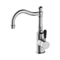 York Basin Mixer Hook Spout With Black Porcelain Lever