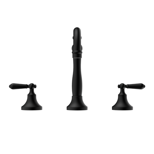 YORK BASIN SET WITH METAL LEVER MATTE BLACK