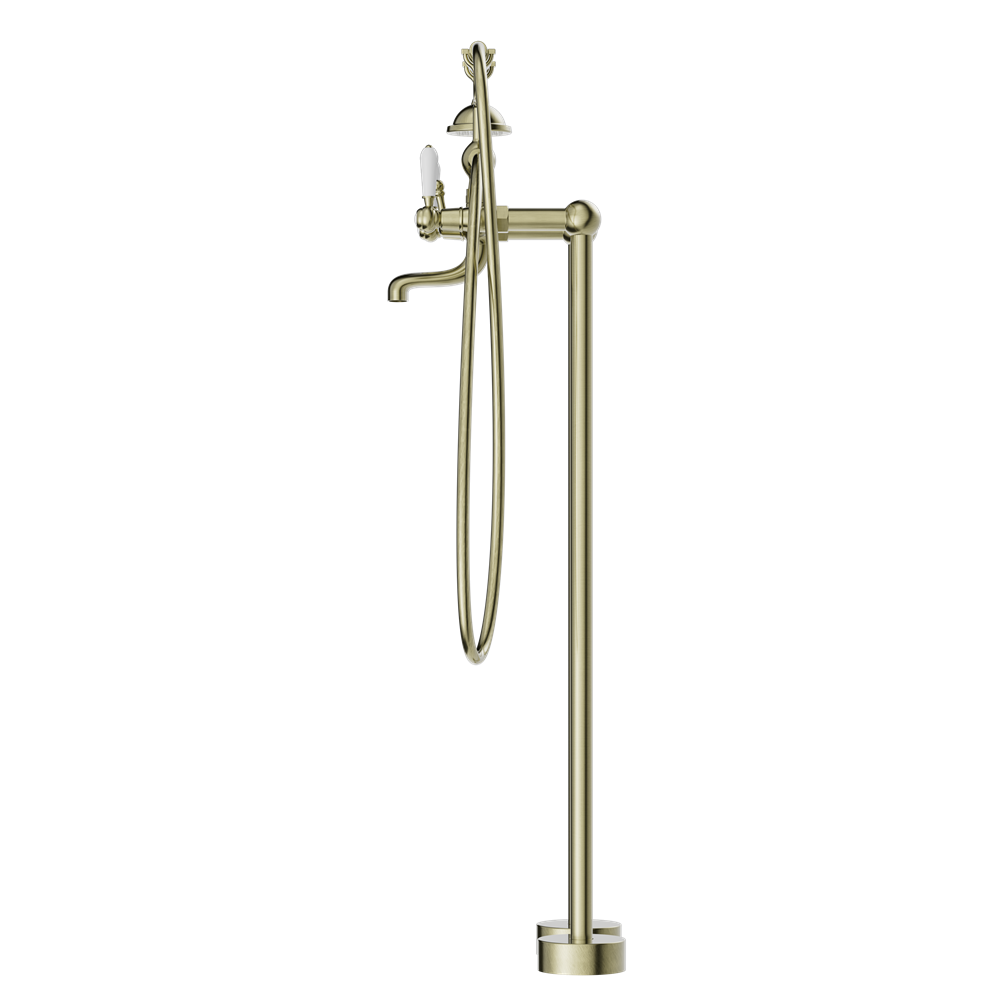 YORK FREESTANDING BATH SET WITH AGED BRASS