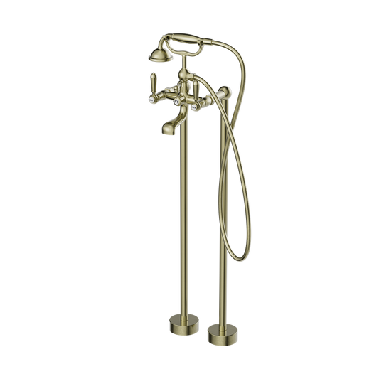 YORK FREESTANDING BATH SET WITH METAL HAND SHOWER AGED BRASS (NR692103A02AB) AGED BRASS