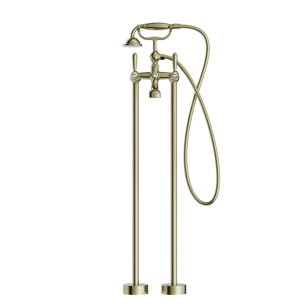 YORK FREESTANDING BATH SET WITH METAL HAND SHOWER AGED BRASS (NR692103A02AB) AGED BRASS