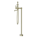 YORK FREESTANDING BATH SET WITH METAL HAND SHOWER AGED BRASS