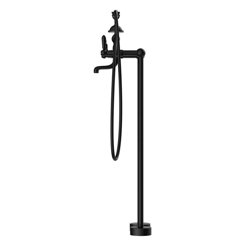 YORK FREESTANDING BATH SET WITH METAL HAND SHOWER MATTE BLACK