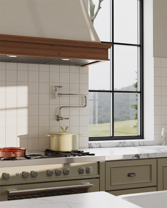 YORK WALL MOUNTED POT FILLER BRUSHED NICKEL