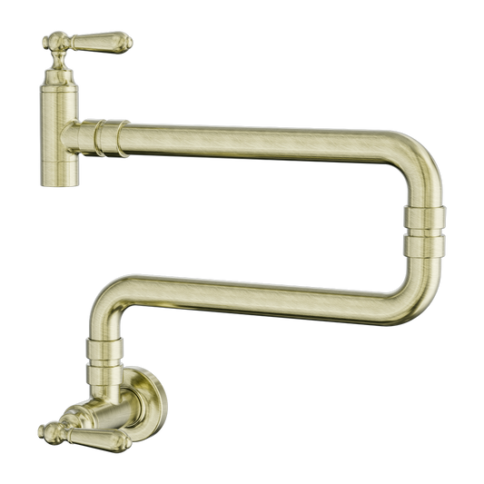 YORK WALL MOUNTED POT FILLER AGED BRASS (NR692103CAB) AGED BRASS
