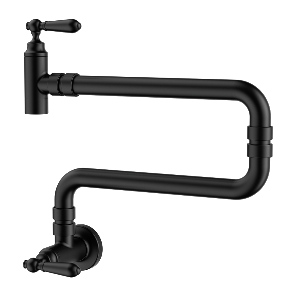 YORK WALL MOUNTED POT FILLER MATTE BLACK
