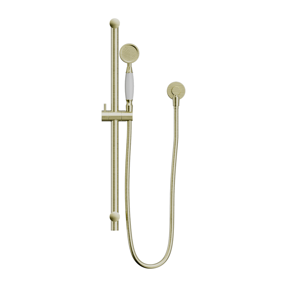 YORK SHOWER RAIL WITH AGED BRASS