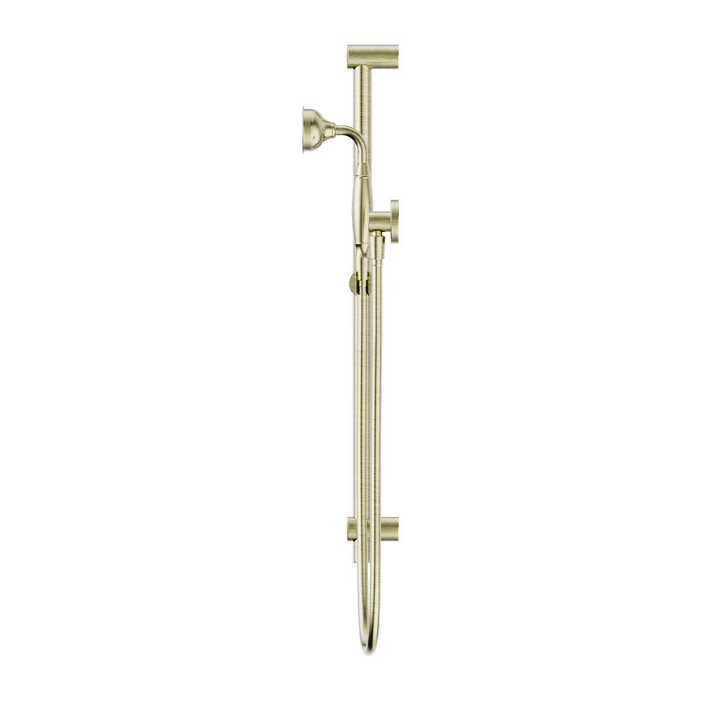 YORK SHOWER RAIL WITH METAL HAND SHOWER AGED BRASS