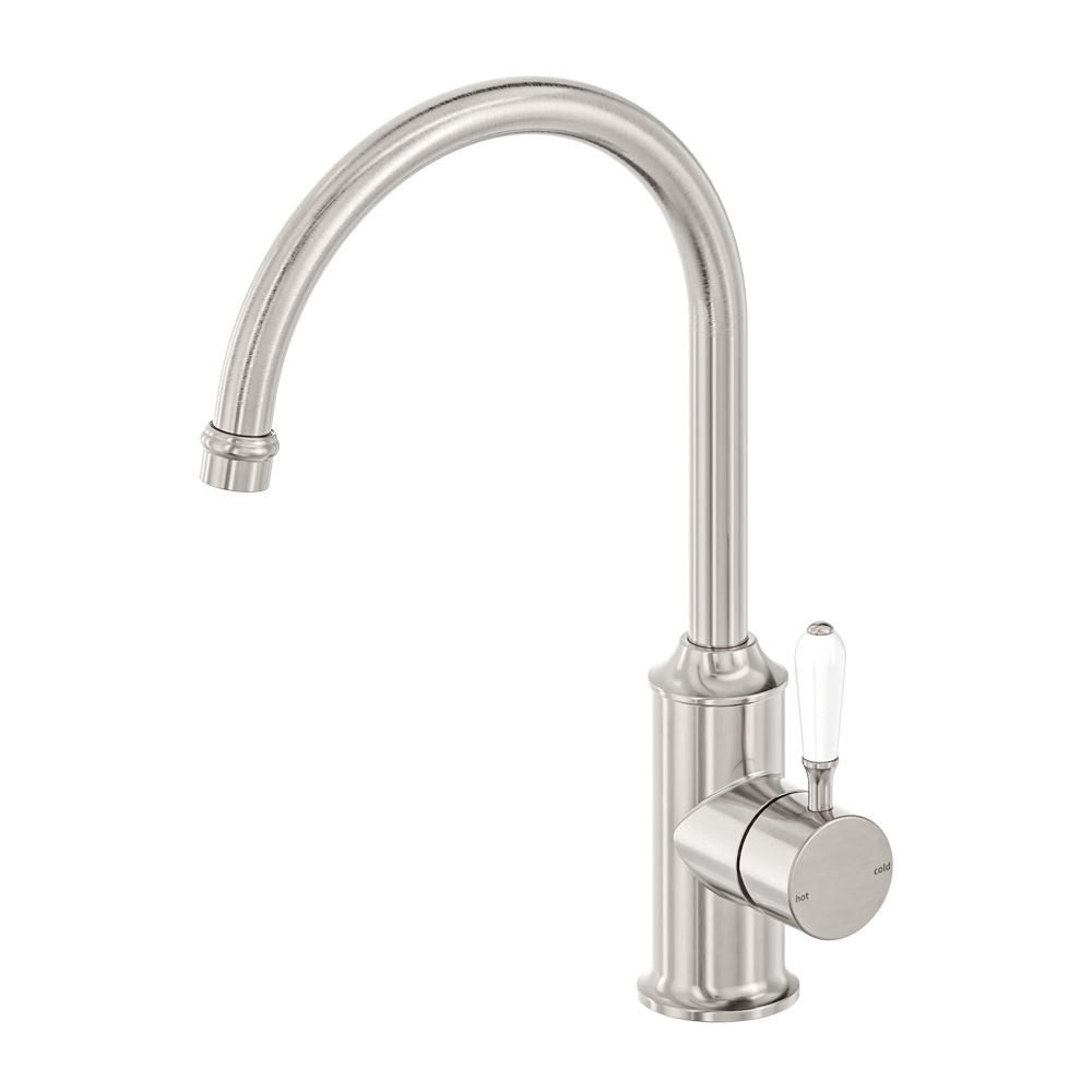 YORK KITCHEN MIXER GOOSENECK SPOUT WITH BRUSHED NICKEL