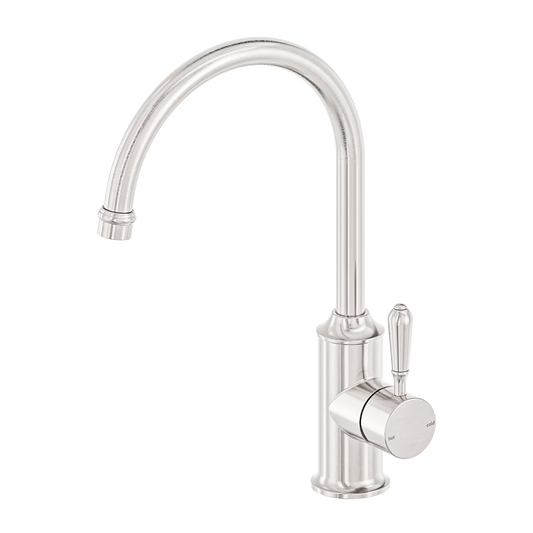 YORK KITCHEN MIXER GOOSENECK SPOUT WITH METAL LEVER BRUSHED NICKEL
