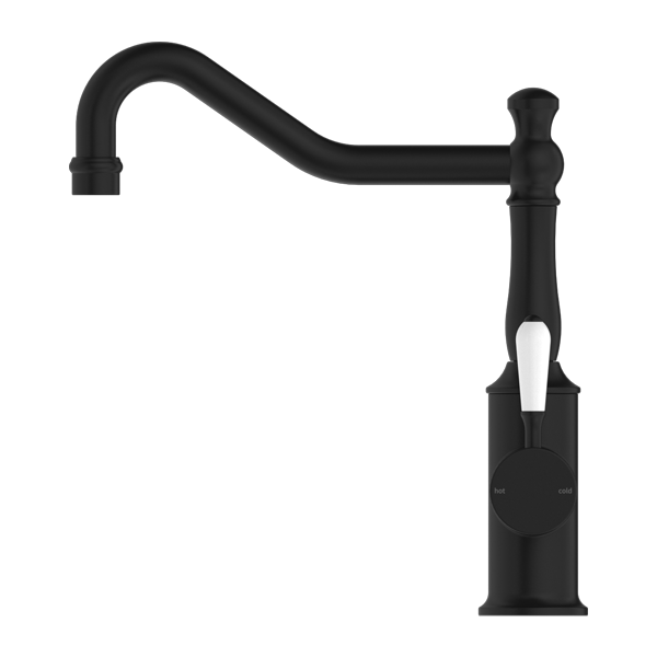 YORK KITCHEN MIXER HOOK SPOUT WITH MATTE BLACK