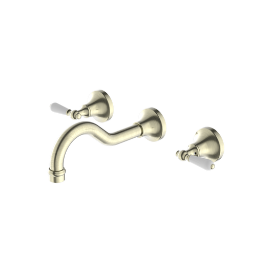 YORK WALL BASIN SET WITH AGED BRASS