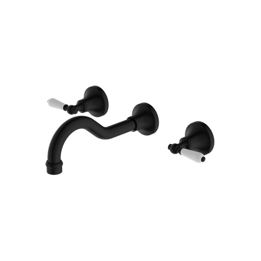 YORK WALL BASIN SET WITH MATTE BLACK
