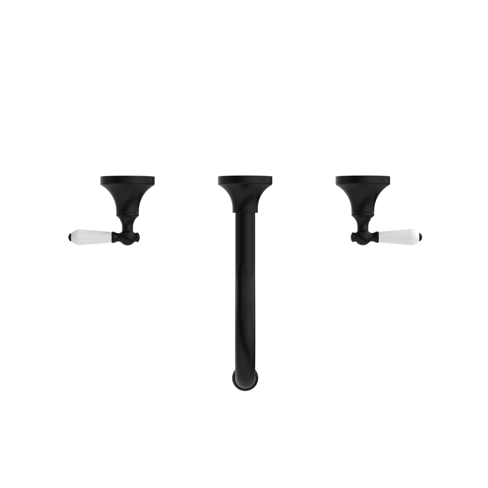 YORK WALL BASIN SET WITH MATTE BLACK