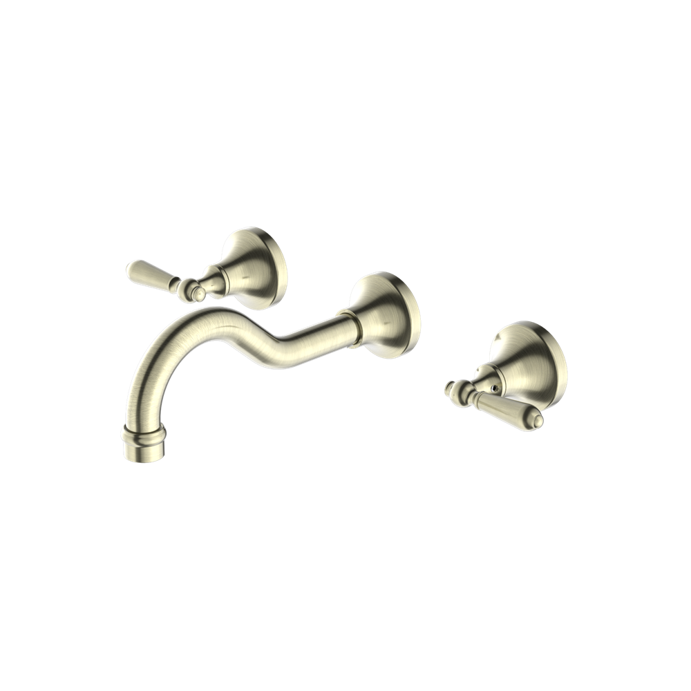 YORK WALL BASIN SET WITH METAL LEVER AGED BRASS (NR692107A02AB) AGED BRASS