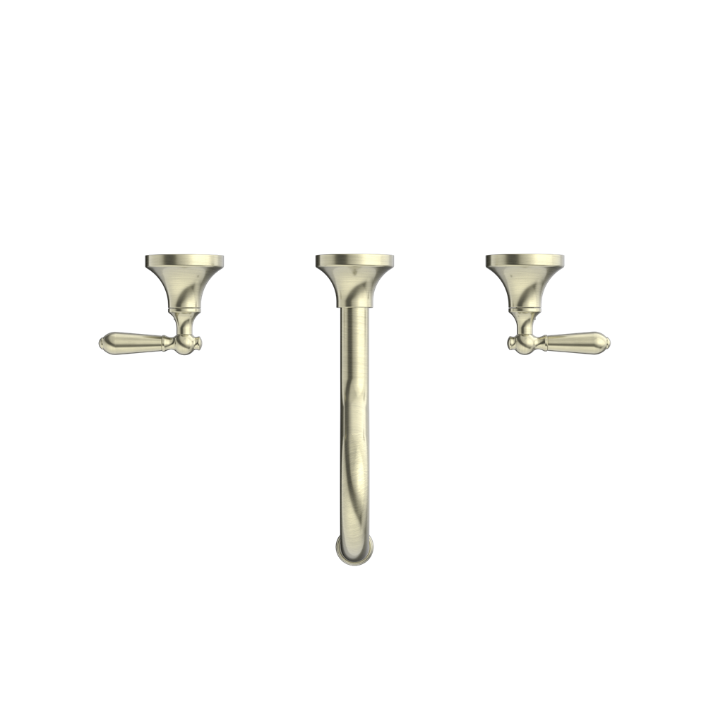 YORK WALL BASIN SET WITH METAL LEVER AGED BRASS (NR692107A02AB) AGED BRASS