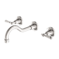 YORK WALL BASIN SET WITH METAL LEVER BRUSHED NICKEL