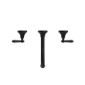 YORK WALL BASIN SET WITH METAL LEVER MATTE BLACK